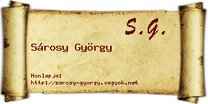 Sárosy György névjegykártya