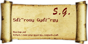 Sárosy György névjegykártya